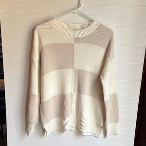 Jessica Simpson Ivory Ribbed Knit Pullover